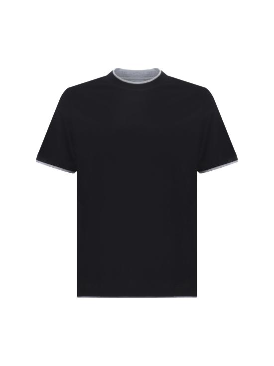 26SS 브루넬로 쿠치넬리 반팔 티셔츠 M0B137427 CCB75 BLACK