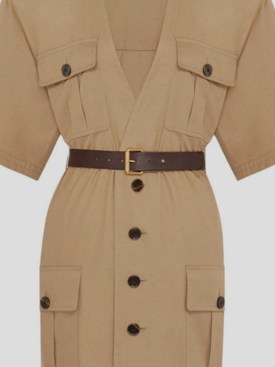 24FW 생로랑 미디 원피스 790089 Y3A992611 Beigefonce - SAINT LAURENT