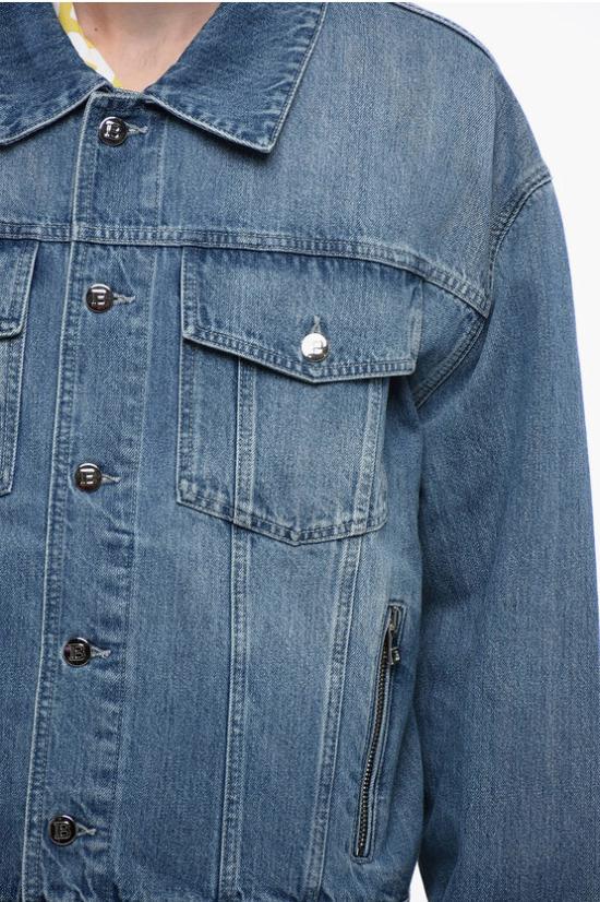  발망 데님 자켓 YH3TC145DB94 6FF Blue - BALMAIN