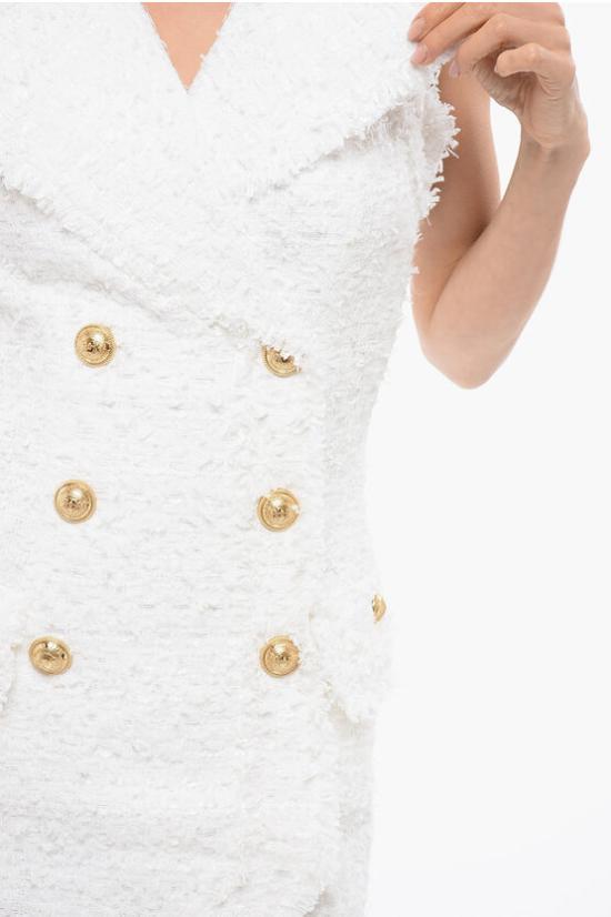  발망 원피스 XF1R5400CB76 0FA White - BALMAIN