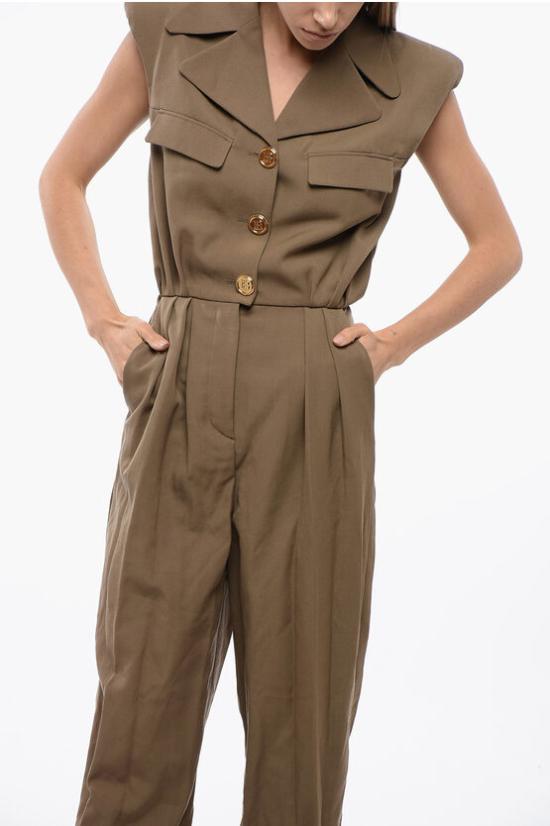  발망 점프수트 XF1PW060WB05 8AD Military Green - BALMAIN