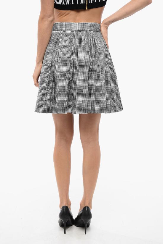  발망 숏 스커트 WF1LB281W131 GAB Black White - BALMAIN