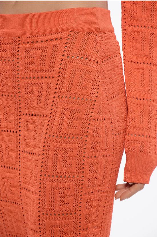  발망 스커트 XF1LD041KB16 2AF Orange - BALMAIN