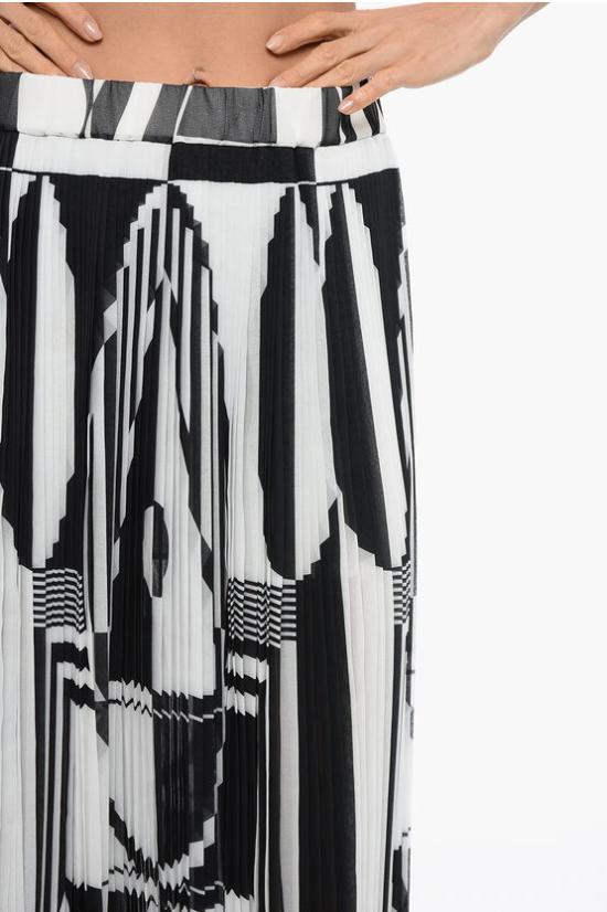  발망 롱 스커트 TF04477I474 EAB Black White - BALMAIN