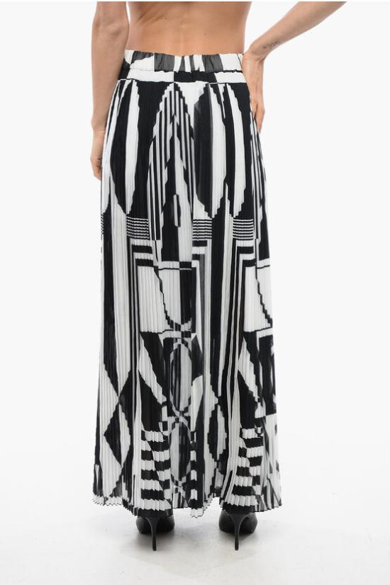  발망 롱 스커트 TF04477I474 EAB Black White - BALMAIN