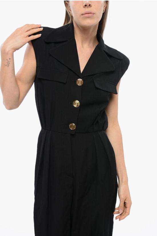  발망 점프수트 XF1PW060WB05 0PA Black - BALMAIN