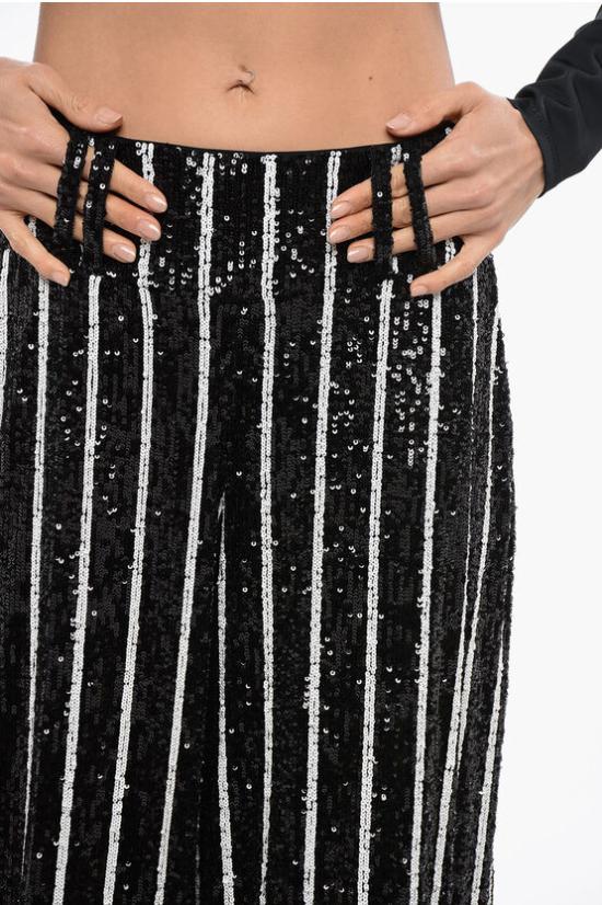  발망 스트레이트 팬츠 WF1PQ015X489 EAB Black White - BALMAIN