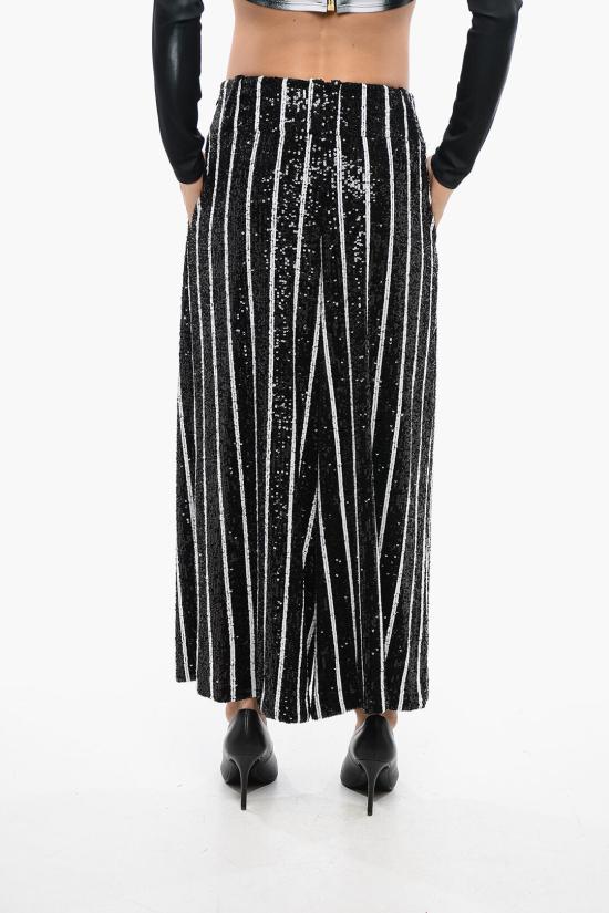  발망 스트레이트 팬츠 WF1PQ015X489 EAB Black White - BALMAIN
