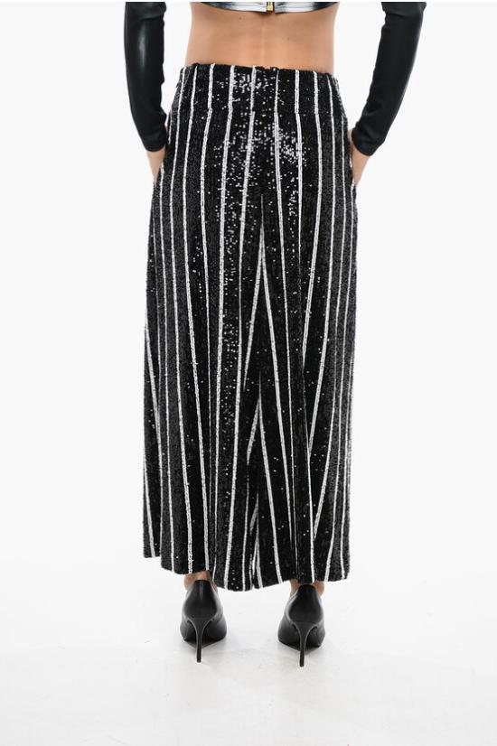  발망 스트레이트 팬츠 WF1PQ015X489 EAB Black White - BALMAIN