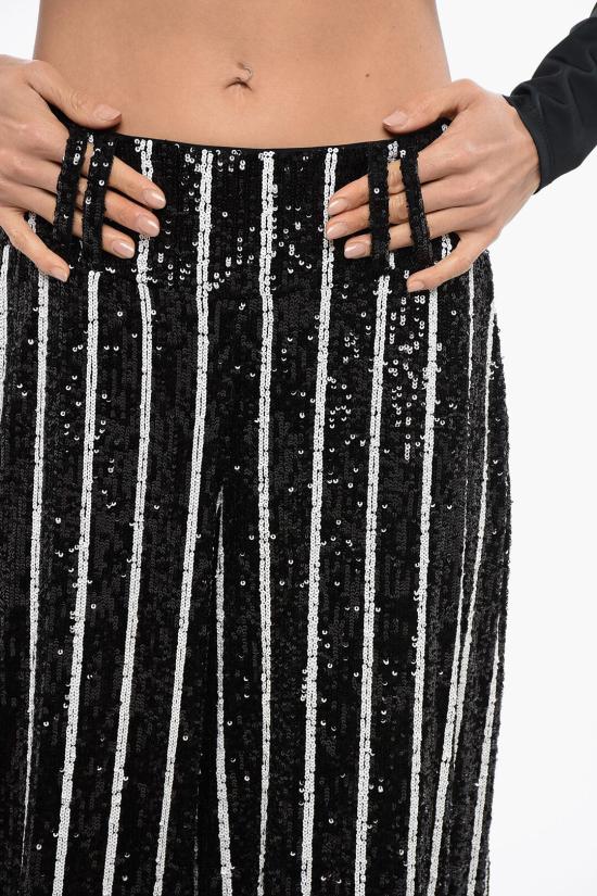  발망 스트레이트 팬츠 WF1PQ015X489 EAB Black White - BALMAIN