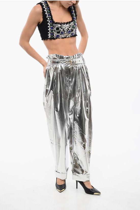  발망 스트레이트 팬츠 WF0PQ045X374 9KA Silver - BALMAIN