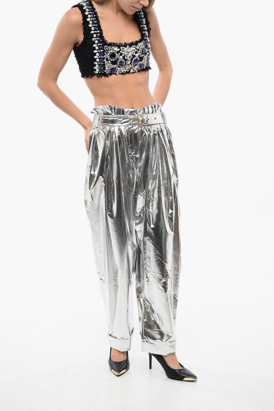  발망 스트레이트 팬츠 WF0PQ045X374 9KA Silver - BALMAIN