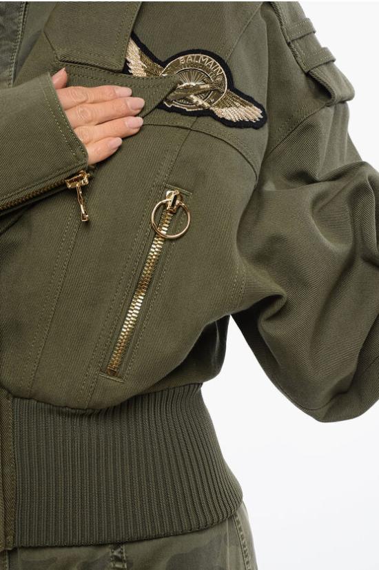  발망 봄버 자켓 WF0TF056DA02 7AQ Green - BALMAIN