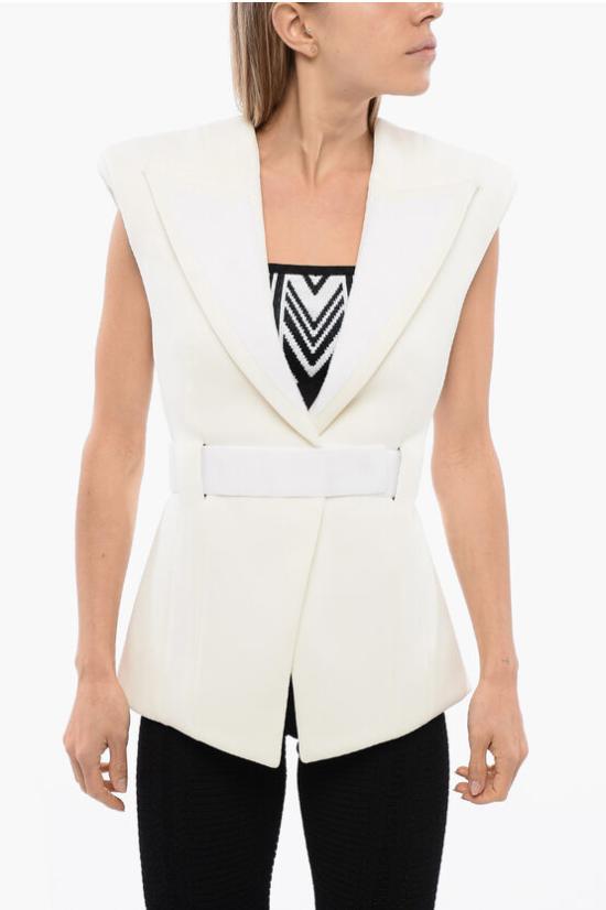  발망 수트 자켓 YF0SA140JD72 0FA White