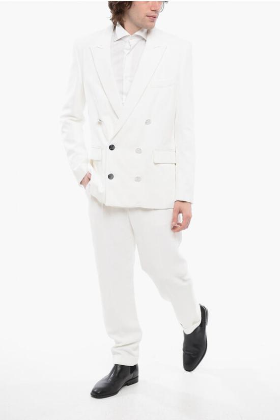  발망 / 남성 더블 브레스트 비스코스 블레이저 자켓 XH0SI001VC20 0FA White BPG - BALMAIN