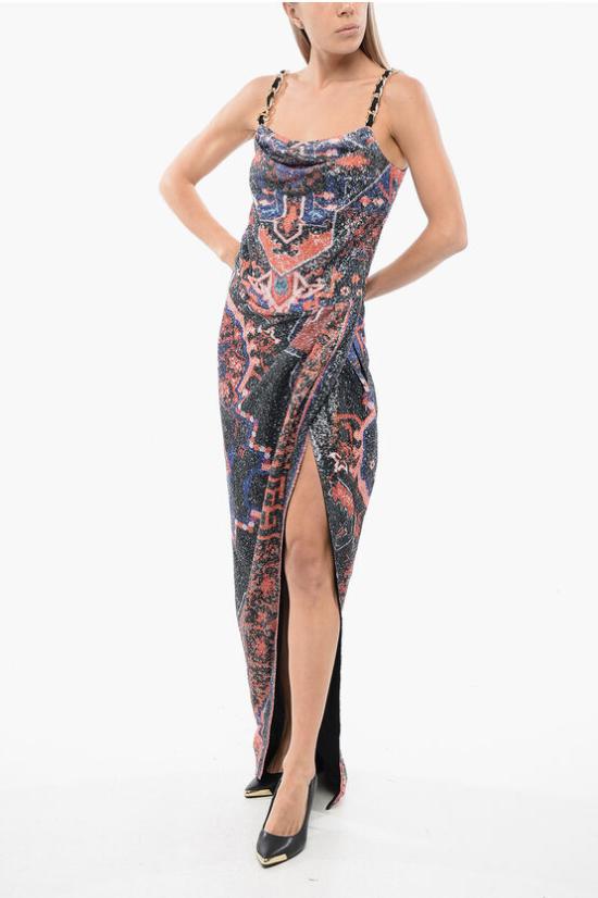  발망 롱 원피스 XF1RN041XB58 AAA Orange - BALMAIN