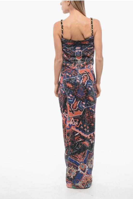  발망 롱 원피스 XF1RN041XB58 AAA Orange - BALMAIN