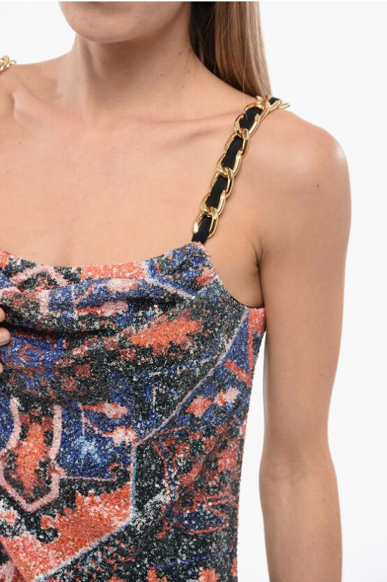  발망 롱 원피스 XF1RN041XB58 AAA Orange - BALMAIN