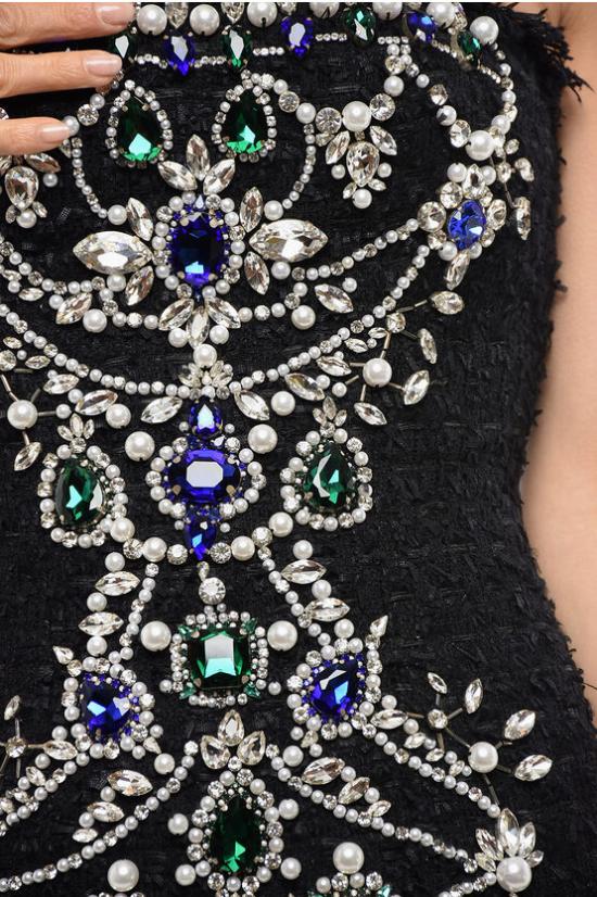  발망 숏 원피스 XF1R1001PB01 EAH Black - BALMAIN