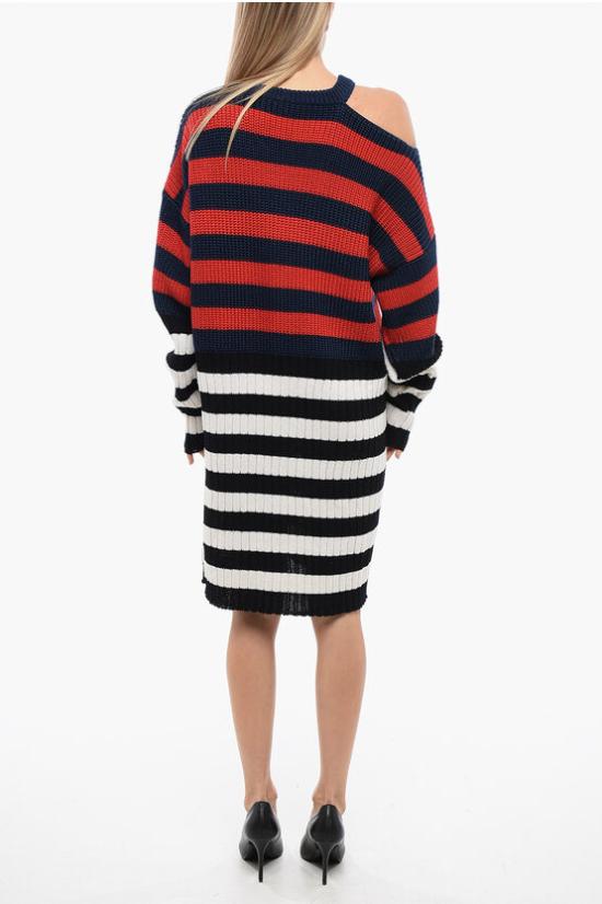  발망 미디 원피스 WF0RF020K339 MAU Multicolor - BALMAIN