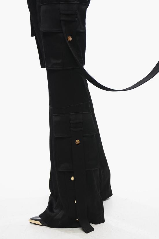  발망 스트레이트 팬츠 XF0PQ085VB01 0PA Black - BALMAIN