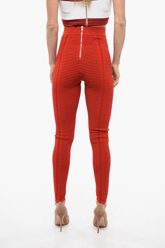 발망 레깅스 XF0PD005KB60 3BX Red - BALMAIN