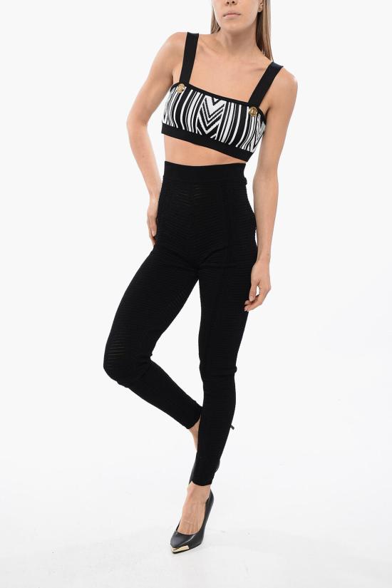  발망 레깅스 XF0PD005KB60 0PA - BALMAIN