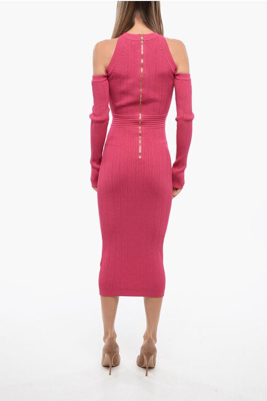  발망 미디 원피스 YF1RL035KB39 4AM Pink - BALMAIN