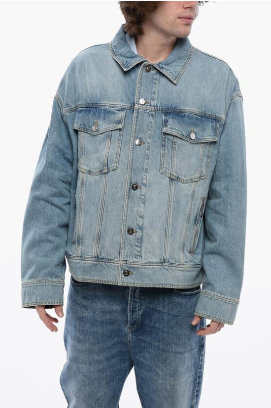  22SS 발망 / 남성 로고 워싱 빈티지 데님 자켓 XH1TC145DB53 6FC Light blue BPG - BALMAIN