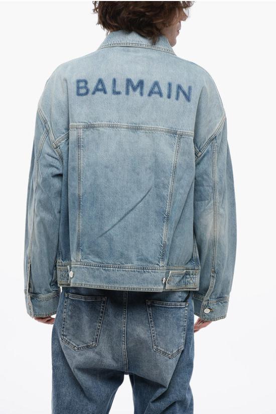  22SS 발망 / 남성 로고 워싱 빈티지 데님 자켓 XH1TC145DB53 6FC Light blue BPG - BALMAIN