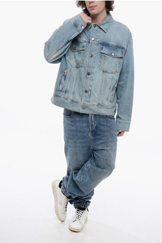  22SS 발망 / 남성 로고 워싱 빈티지 데님 자켓 XH1TC145DB53 6FC Light blue BPG - BALMAIN