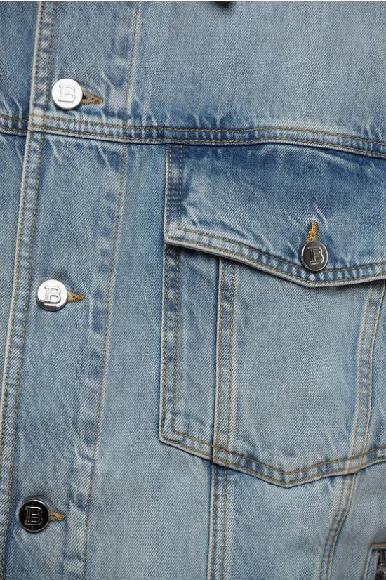  22SS 발망 / 남성 로고 워싱 빈티지 데님 자켓 XH1TC145DB53 6FC Light blue BPG - BALMAIN