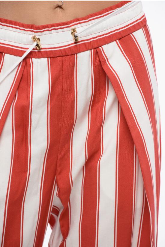  발망 스트레이트 팬츠 XF2PN086VC18 GBQ Red - BALMAIN