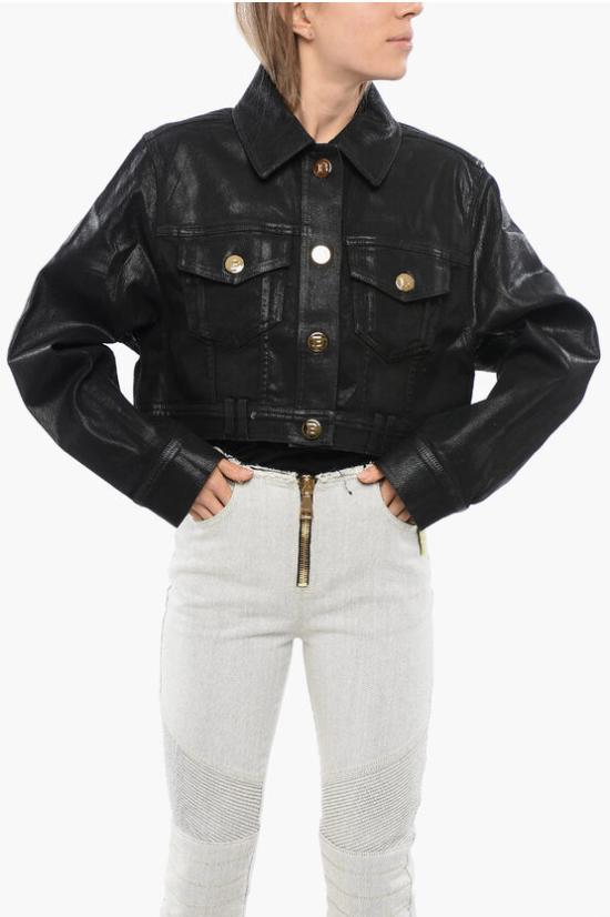  발망 데님 자켓 XF0TC045DC04 0PA Black