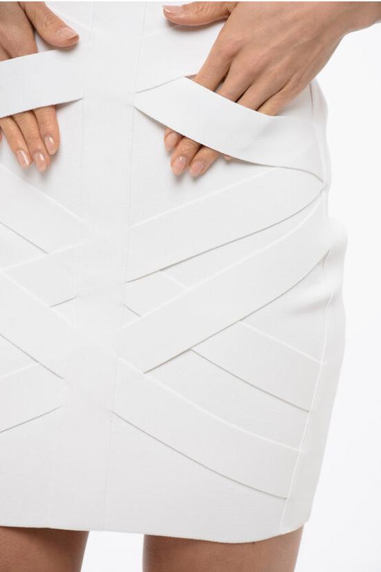  발망 숏 스커트 XF0LB005KC02 0FA White - BALMAIN