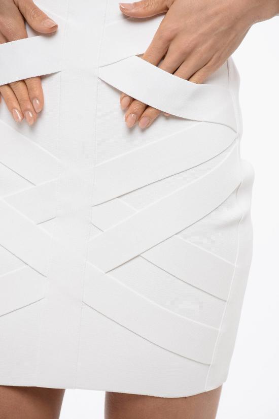  발망 숏 스커트 XF0LB005KC02 0FA White - BALMAIN