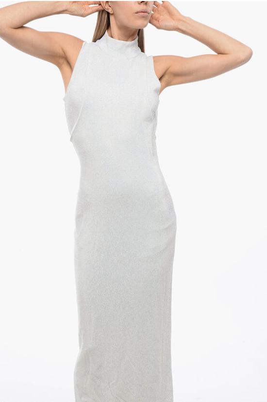  발망 미디 원피스 WF0RJ070A115 GAC Gray - BALMAIN