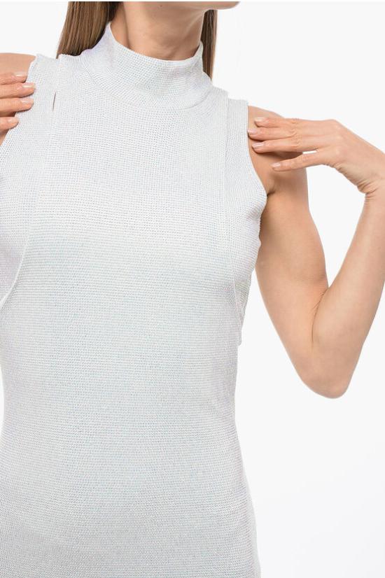  발망 미디 원피스 WF0RJ070A115 GAC Gray - BALMAIN