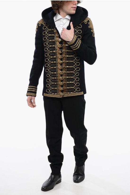  발망 코트 UH18420A166 SBG Blue - BALMAIN