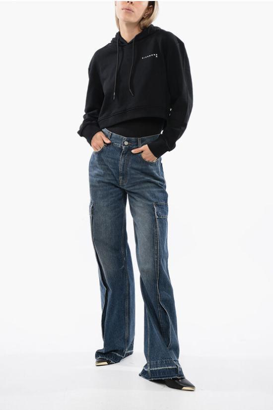  존 리치몬드 후드 티셔츠 UWP24005FEBLACK OFF WHITE Black - JOHN RICHMOND