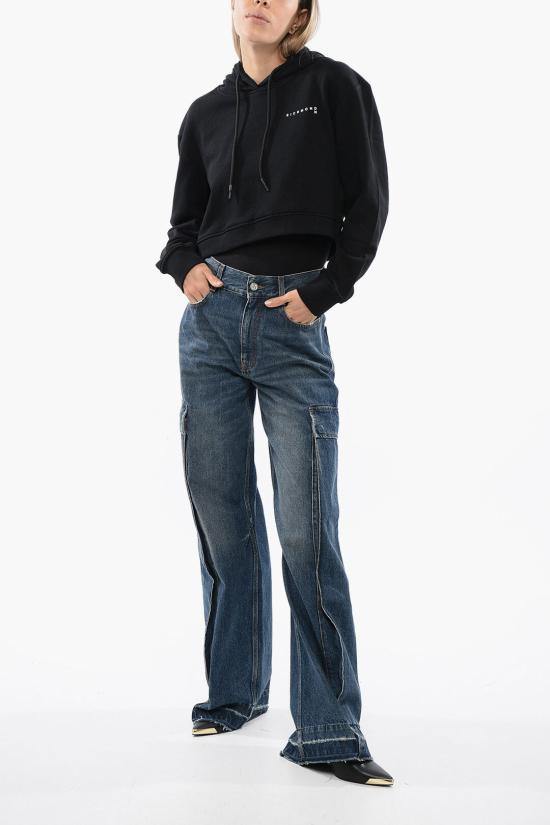  존 리치몬드 후드 티셔츠 UWP24005FEBLACK OFF WHITE Black - JOHN RICHMOND