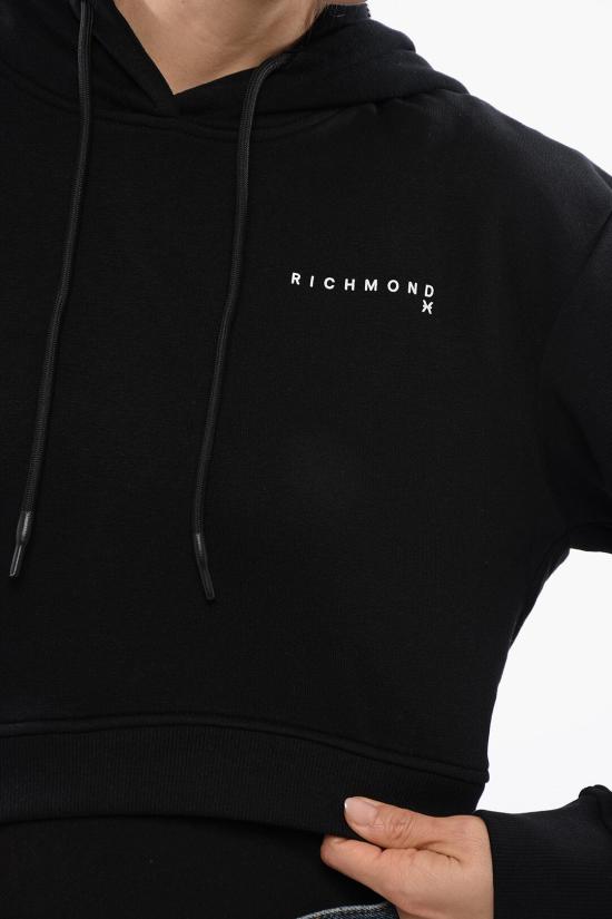  존 리치몬드 후드 티셔츠 UWP24005FEBLACK OFF WHITE Black - JOHN RICHMOND