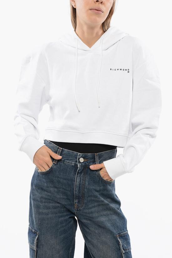  존 리치몬드 후드 티셔츠 UWP24005FEWHITE BLACK