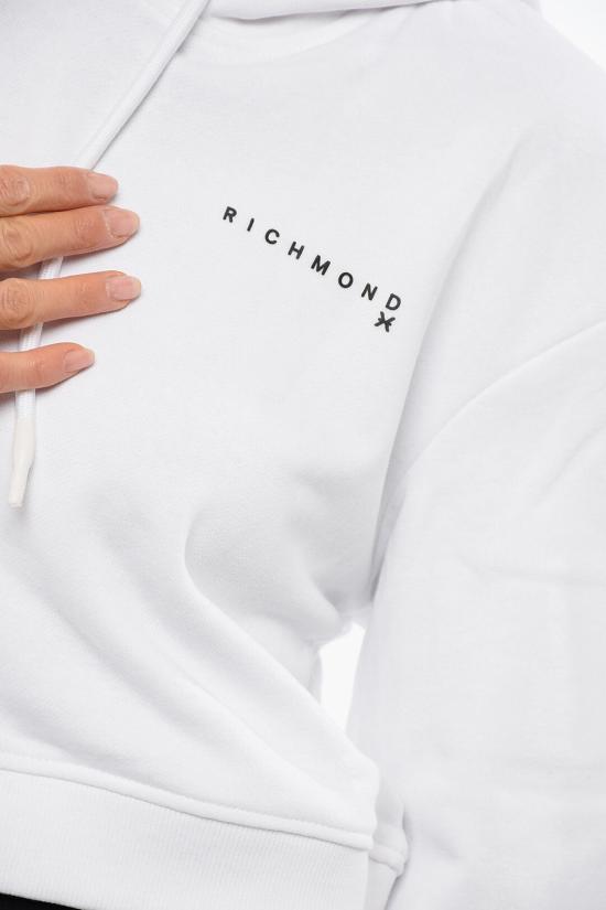  존 리치몬드 후드 티셔츠 UWP24005FEWHITE BLACK - JOHN RICHMOND