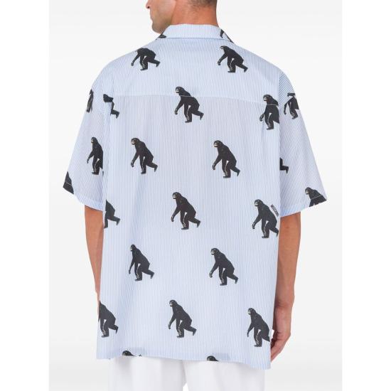 25SS 모스키노 반팔 셔츠 0258 A0226 1303 BLUE WHITE - MOSCHINO