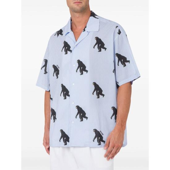 25SS 모스키노 반팔 셔츠 0258 A0226 1303 BLUE WHITE - MOSCHINO