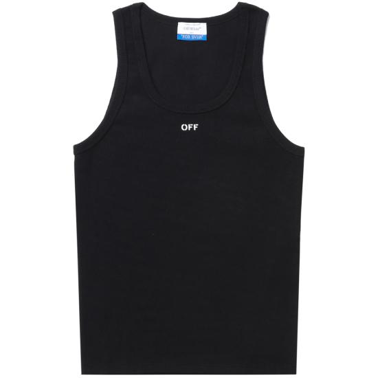 25SS 오프화이트 민소매 티셔츠 OMUY006C99JE R001 1001 BLACK