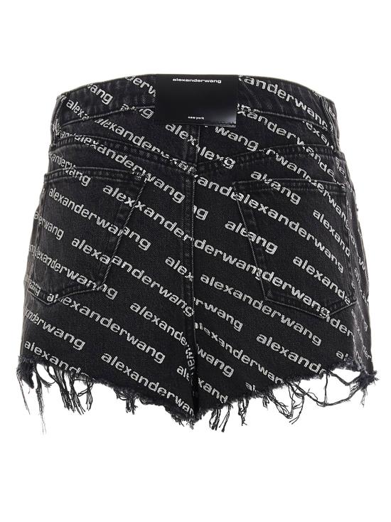 25FW 데님 X 알렉산더 왕 숏팬츠 4DC1214896060 White Black - DENIM X ALEXANDER WANG