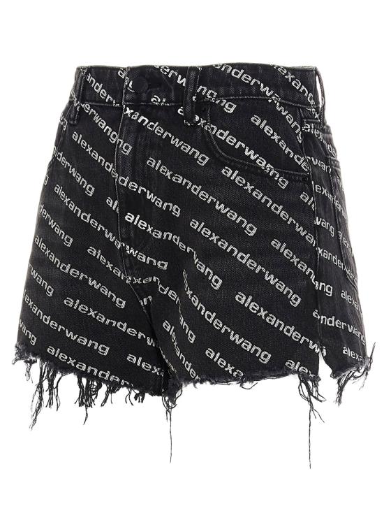 25FW 데님 X 알렉산더 왕 숏팬츠 4DC1214896060 White Black - DENIM X ALEXANDER WANG