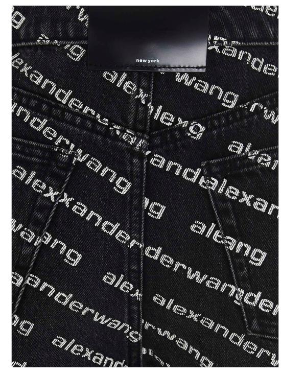 25FW 데님 X 알렉산더 왕 숏팬츠 4DC1214896060 White Black - DENIM X ALEXANDER WANG